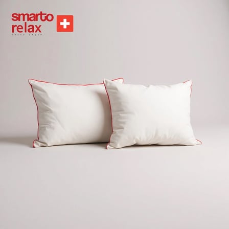 Smarto Relax Tekli ve 4'lü 70x50 cm Uyku Yastık – Karışım Elyaf Dolgu,Pamuklu kumaş, Anti-Bakteriyel Büyük Boy (Tekli)