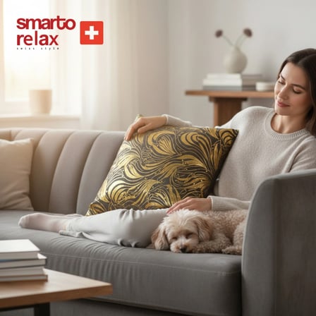 Smarto Relax Tekli Antibakteriyel Desenli Dekoratif Dolgulu Kırlent 45x45 cm