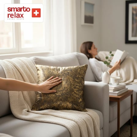 Smarto Relax Tekli Antibakteriyel Desenli Dekoratif Dolgulu Kırlent45x45 cm