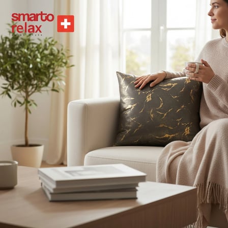 Smarto Relax Tekli Antibakteriyel Desenli Dekoratif içi Dolgulu Kırlent 45x45 cm