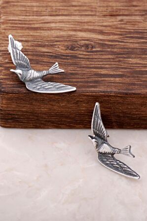 Güvercin Tasarım Elişi Gümüş Küpe 4059