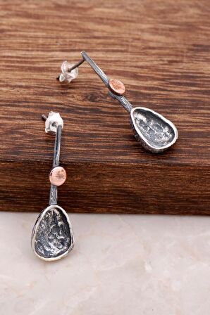 Tinos Antik Tasarım Elişi Gümüş Küpe 4053