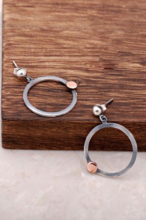 Kaos Tasarım Elişi Gümüş Küpe 4049