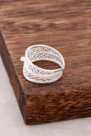 Telkari İşlemeli El Yapımı Gümüş Yüzük 2628