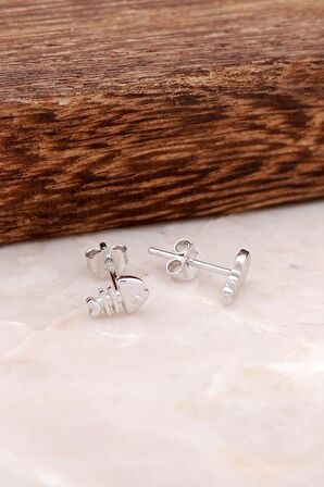 Balık Tasarımlı Elişi Gümüş Küpe 3841