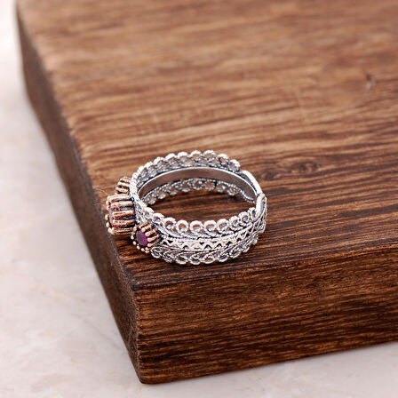 Telkari İşlemeli Gümüş Yüzük 2529