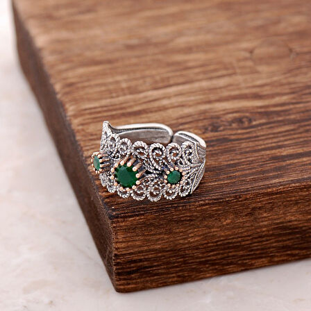 Telkari İşlemeli Gümüş Yüzük 2522