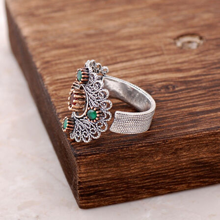 Telkari İşlemeli Gümüş Yüzük 2513