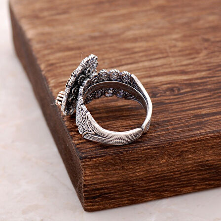 Karanfilli Telkari İşlemeli Gümüş Yüzük 2506