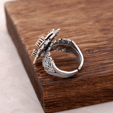 Laleli Telkari İşlemeli Gümüş Yüzük 2505