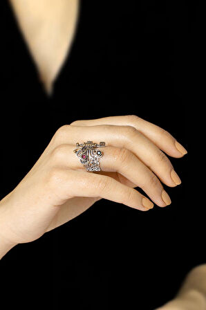 Telkari İşlemeli Kelebek Tasarım Gümüş Yüzük 2501