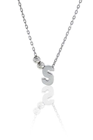 S  Harfli Tasarım Gümüş Kolye 3835