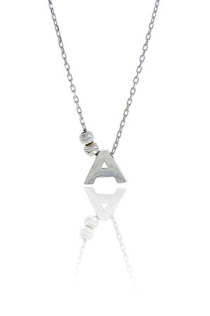 A Harfli Tasarım Gümüş Kolye 3493