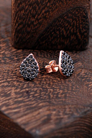 Su Damlası Rose Gümüş Küpe 2419