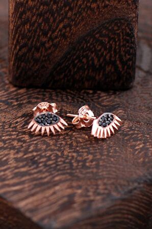 Göz Tasarımlı Rose Gümüş Küpe 2414