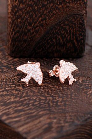 Martı Rose Gümüş Küpe 2366