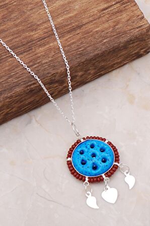 Süryani Nazar Boncuğu Gümüş Kolye 3669