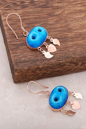 Süryani Nazar Boncuğu Rose Gümüş Küpe 1907