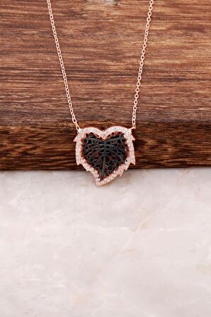 Çınar Yaprağı Rose Gümüş Kolye 1977