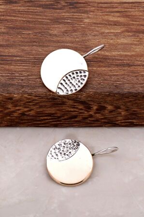 TASARIM HİTİT MOTİFLİ ÇEKİÇ DÖVME GÜMÜŞ KÜPE 1563