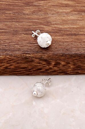 Kazaziye El Sarması Mini Gümüş Küpe 490