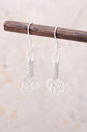 Kazaziye El Örmesi Gümüş Küpe 214