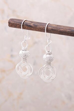 Kazaziye El Örmesi Gümüş Küpe 213