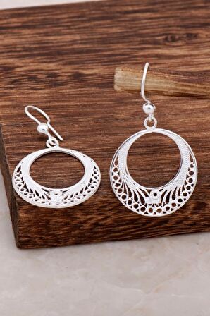 Halka Tasarım Telkari Gümüş Küpe 4620