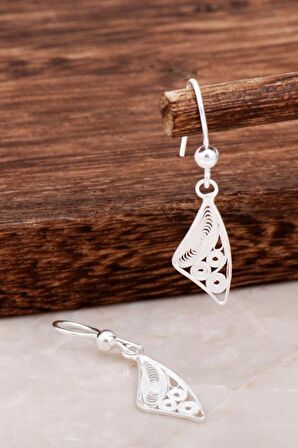 Telkari Tasarım Gümüş Küpe 4648