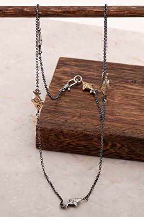 Podos Tasarım Elişi Gümüş Balık Kolye 6563