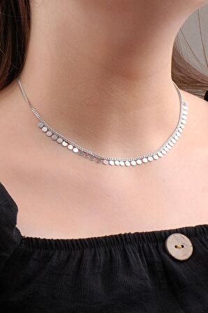 Pullu Choker Gümüş Kolye 6574