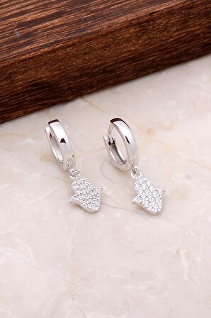 Bereket Eli Sallantılı Gümüş Halka Küpe 4924