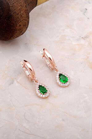 Yeşim Rose Gümüş Damla Küpe 4963