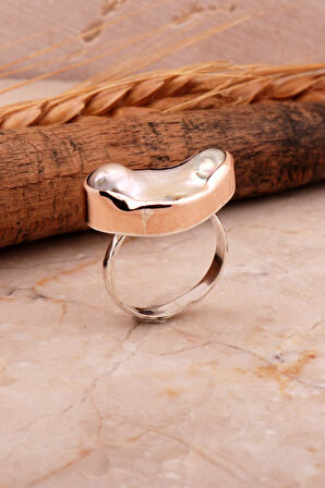 İnci Elişi Tasarım Trend Gümüş Yüzük 3053