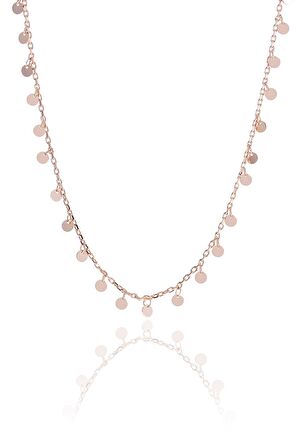 Rose Gümüş Pullu 40 Cm Choker Kolye 6940