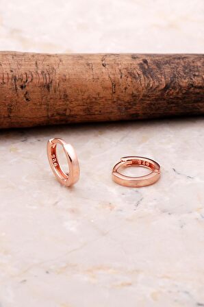 Rose Gümüş 12 Mm Halka Küpe 5145