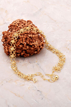 Telkari Altın Yaldızlı Kişniş Akıtma Gümüş Bileklik 3632