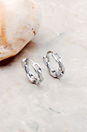 Gurmet 16 Mm Rodyumlu Gümüş Halka Küpe 5231