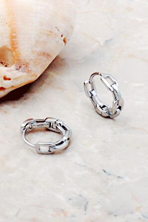 Gurmet 16 Mm Rodyumlu Gümüş Halka Küpe 5231