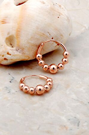 Toplu Şarnel 18 Mm Rose Gümüş Halka Küpe 5241