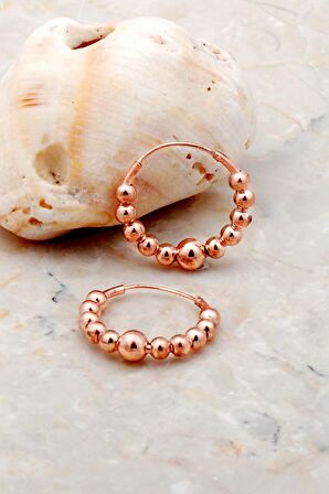 Toplu Şarnel 22 Mm Rose Gümüş Halka Küpe 5244