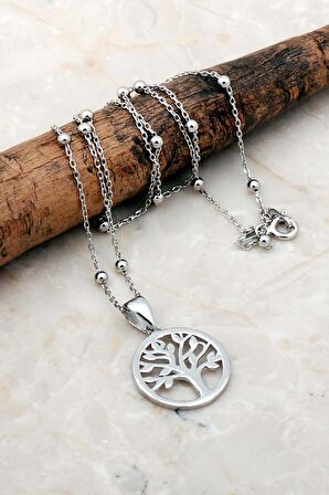 Kar Tanesi Dorissa Rodyumlu Gümüş Kolye 7185