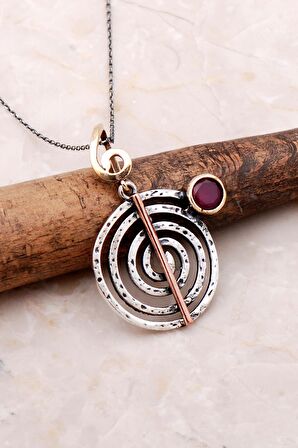 Sarma Elişi Tasarım Gümüş Kolye 7199