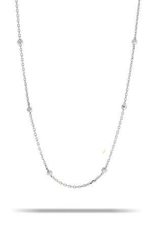 Dorissa Rodyumlu Gümüş Zincir Kolye 7318