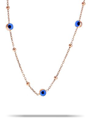 Rose Toplu Gümüş Göz Kolye 7329