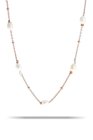 İncili Rose Gümüş Kolye 7331