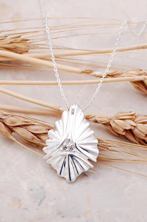 Taşlı Tasarım Gümüş Kolye 7475