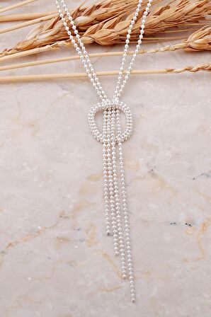 Sallantılı Tasarım İtalyan Gümüş Kolye 7643