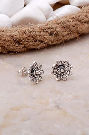 Çiçek Telkari Mini Gümüş Küpe 5794