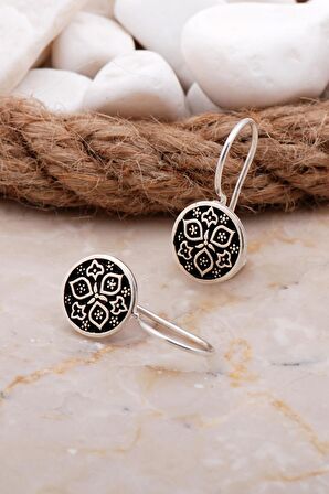 Anadolu Motifli Elişi Gümüş Küpe 5930